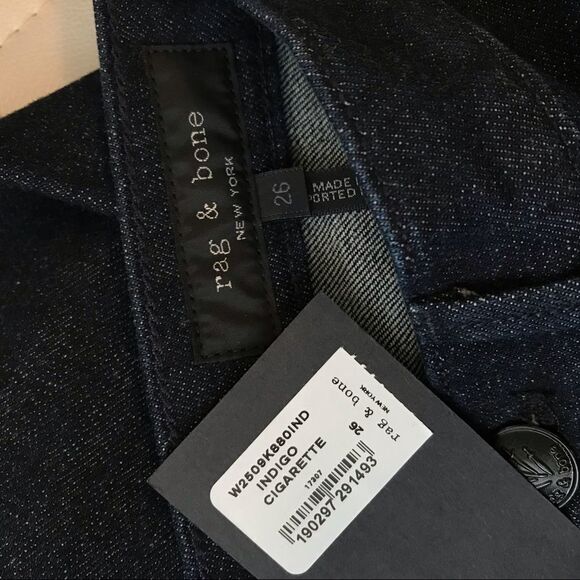 Rag & Bone INDIGO Cigarette Leg Skinny jeans 26 - Picture 6 of 6